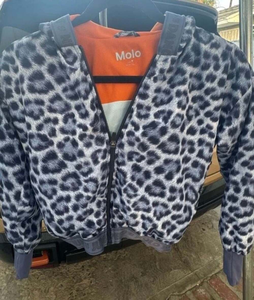 Molo Ophelia Activewear Jacket Size 122/128 7/8y Leopard Print